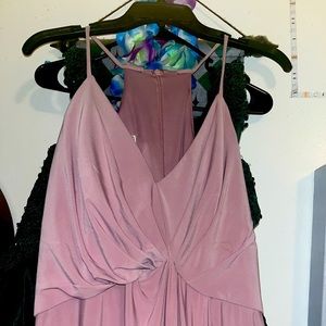 Mauve Floor Length Size 12 Davids Bridal Dridesmaid Dress